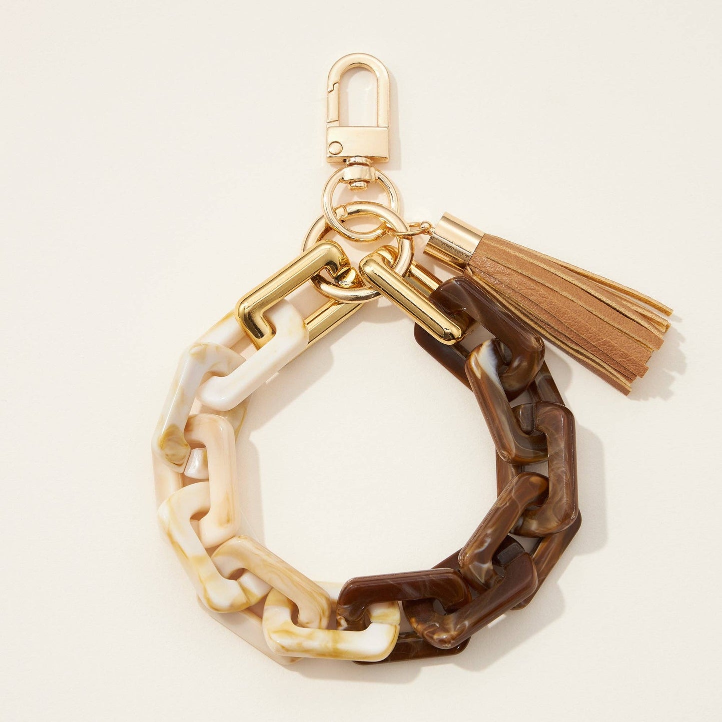 Two Tone Mixed Resin Chain Keychains with Tassel: MUL