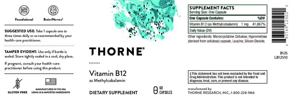 Thorne Vitamin B12 (formerly known as Methylcobalamin)