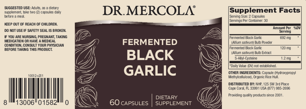 Dr. Mercola Fermented Black Garlic 60 Caps