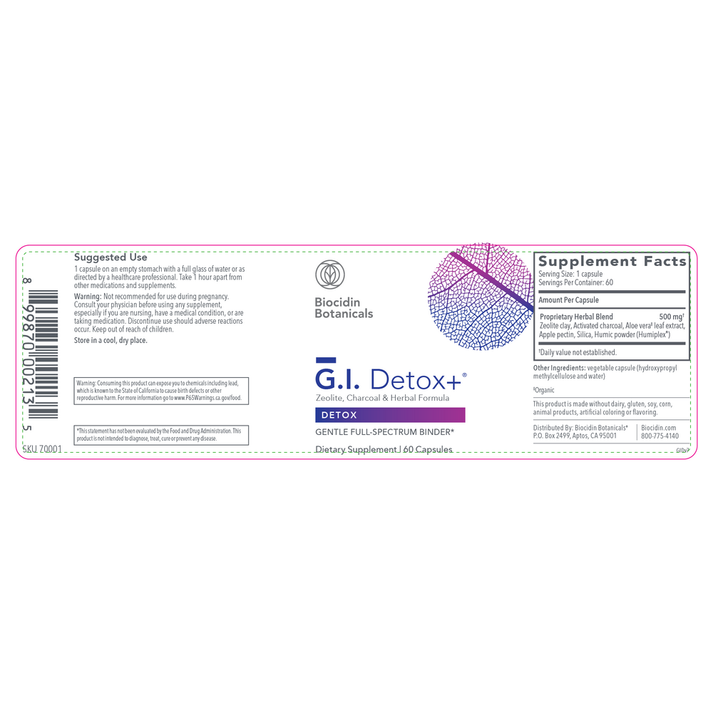 Biocidin Botanicals G.I. Detox™ +