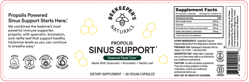 Beekeeper's Naturals Propolis Sinus Support
