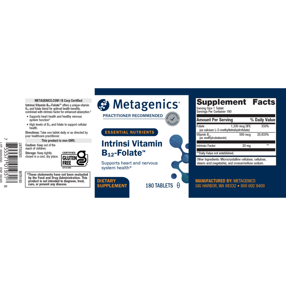 INTRINSI B12-FOLATE 60 TABS