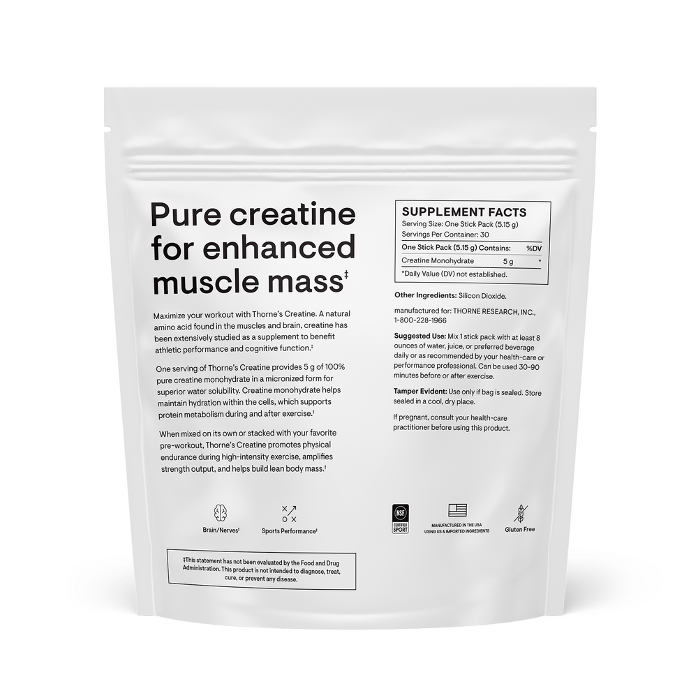 THORNE CREATINE MONOHYDRATE AMINO ACID 30 STICK PACKS