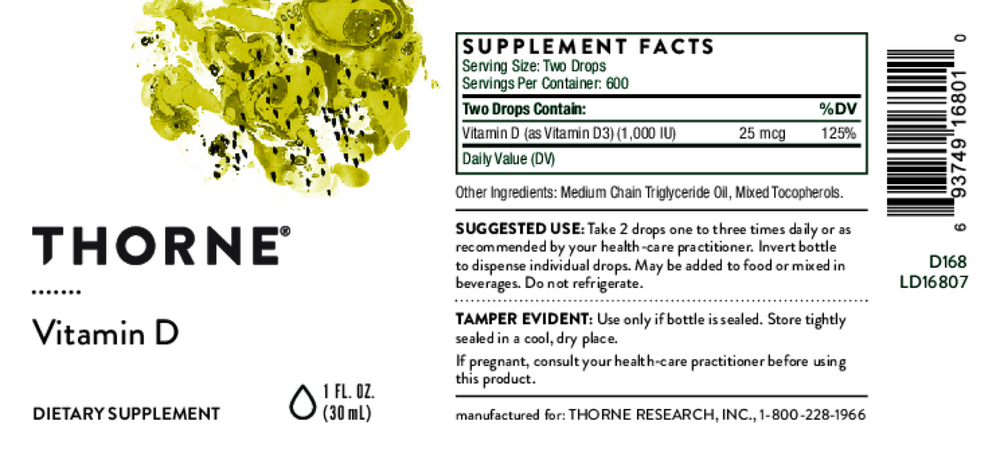 Thorne Vitamin D Liquid 1 oz