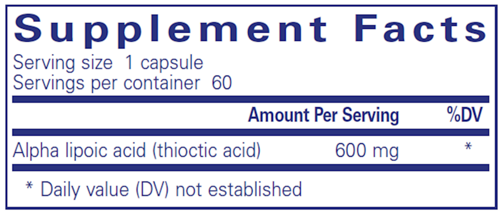 Pure Encapsulations Alpha Lipoic Acid 600mg
