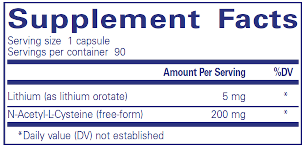Pure Encapsulations Lithium (Orotate) 5mg