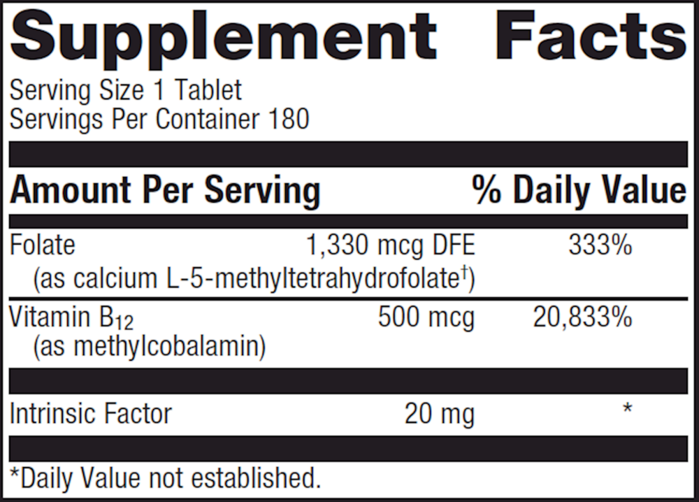 INTRINSI B12-FOLATE 60 TABS