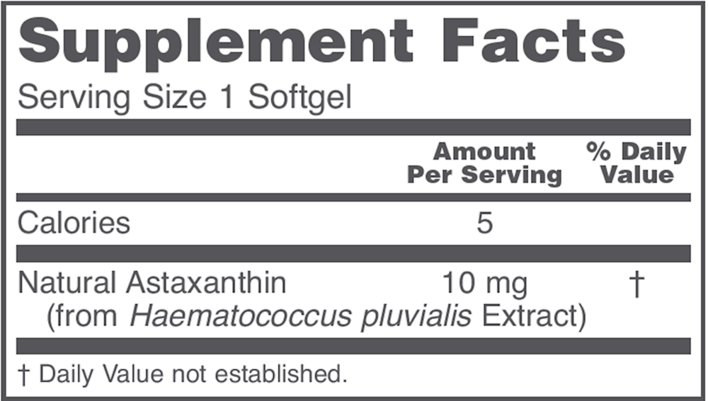 Protocol for Life Balance Astaxanthin 10mg 60Softgels