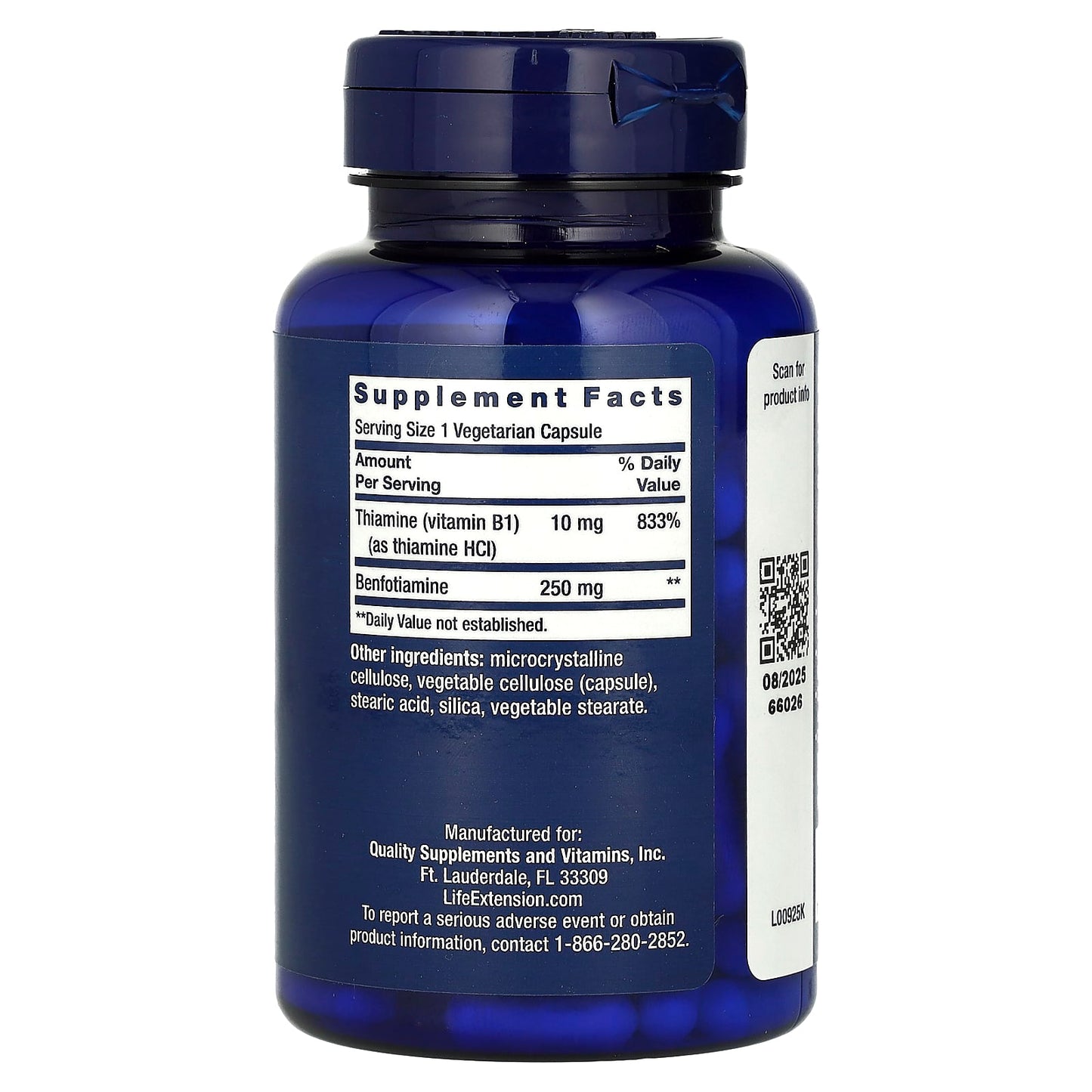 MEGA BENFOTIAMINE 250MG 120 CAPS
