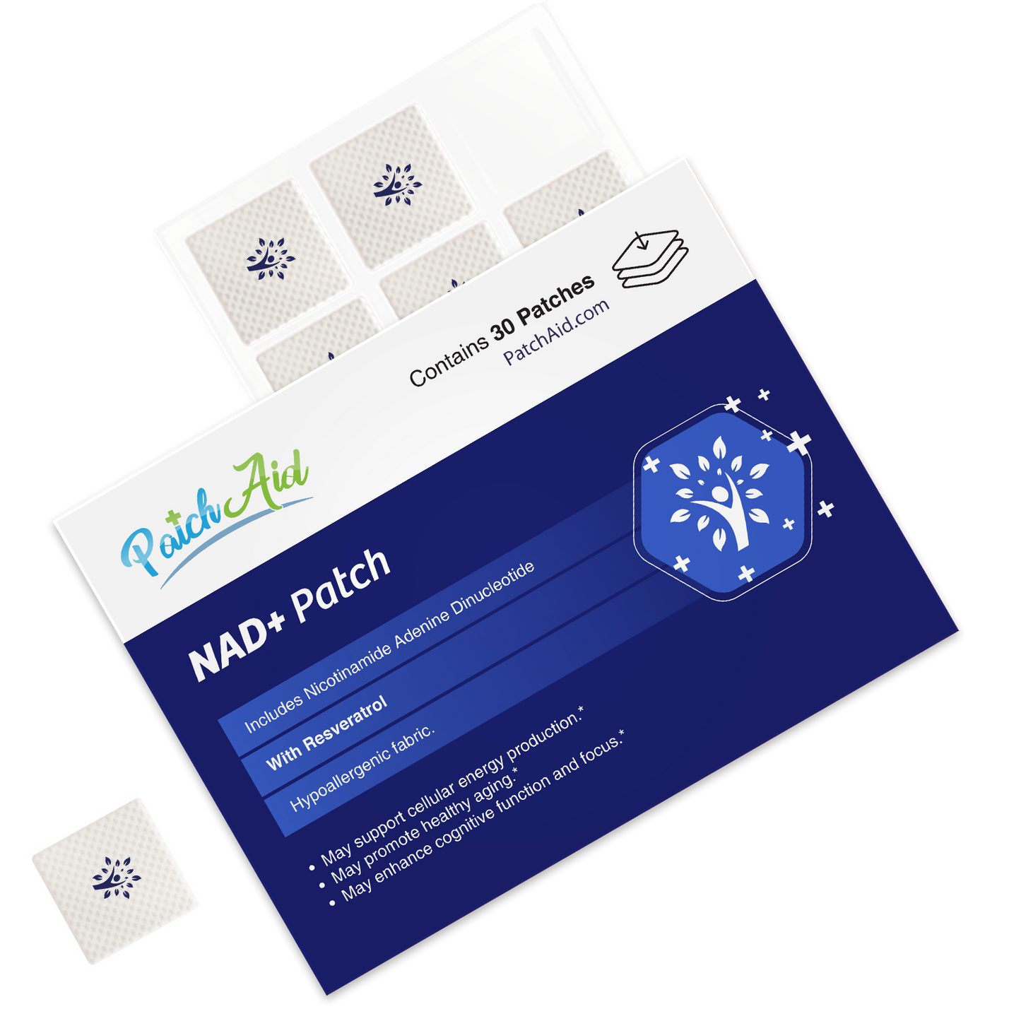 NAD+ Patch - Energy & Healthy Aging Support: 1 Pack-30 Patches