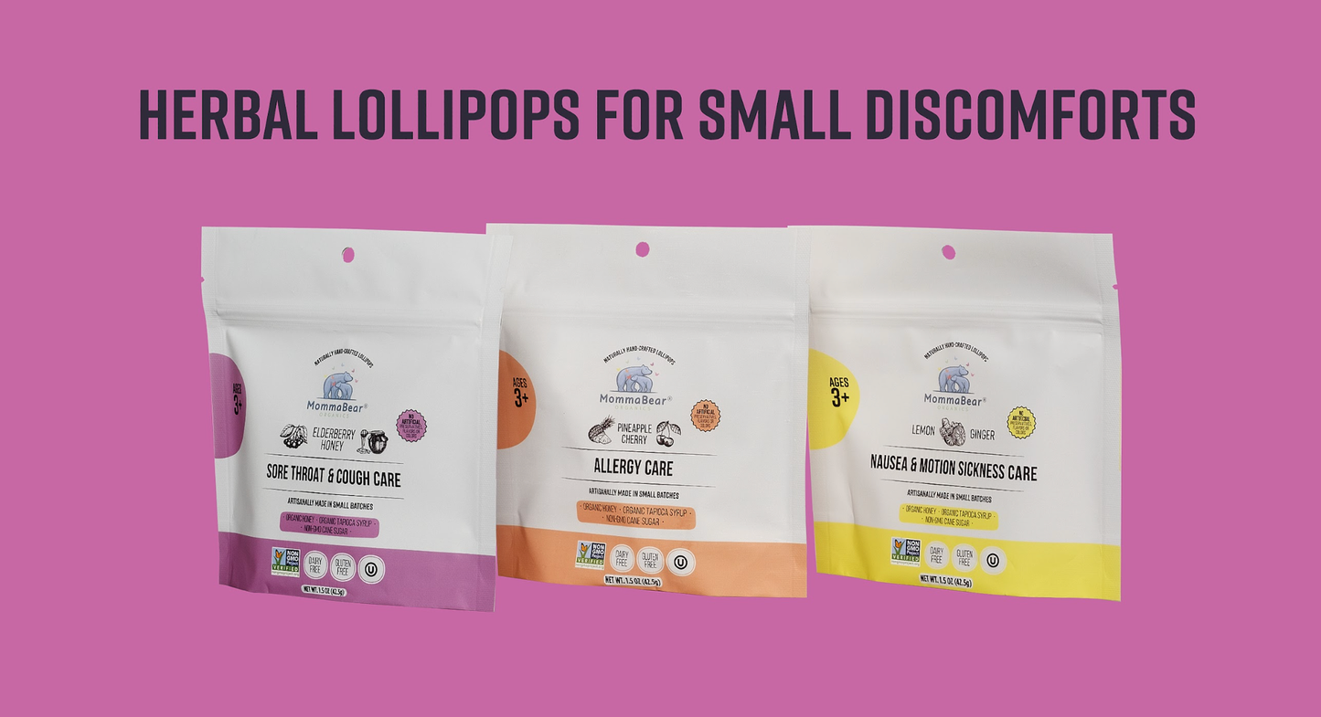 Sore Throat & Cough Aid Lollipops; Honey, Elderberry