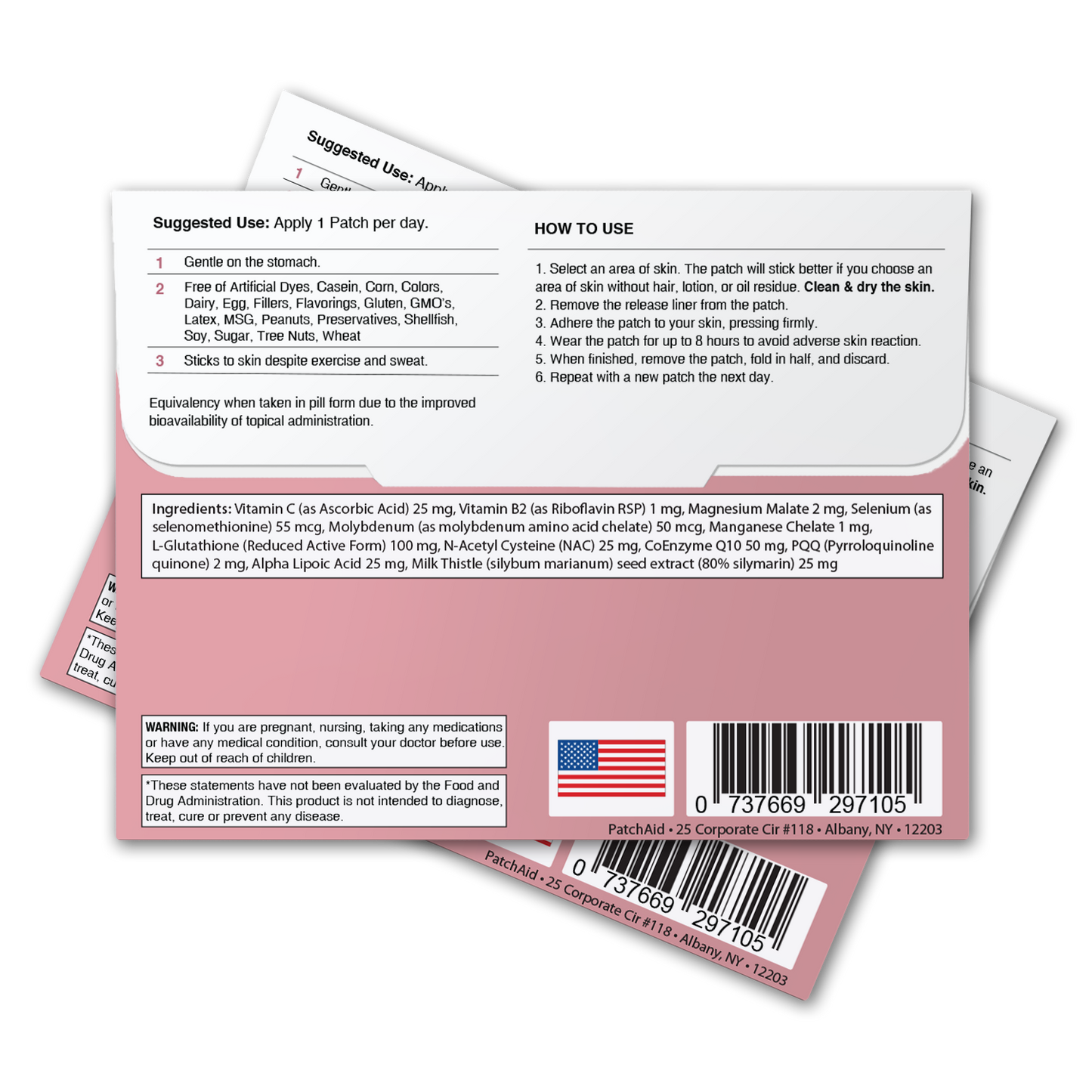 Glutathione Plus Patch - Antioxidant & Detox Support: 1 Pack-30 Patches