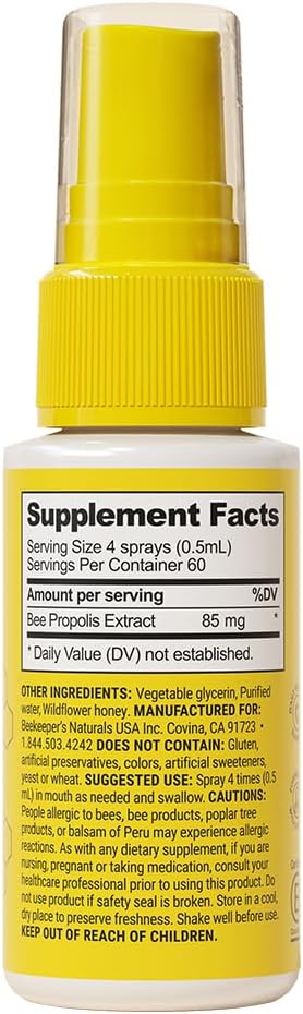 Beekeeper's Naturals Propolis Immune Support Throat Spray 1.06Z