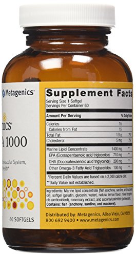 Metagenics OmegaGenics Fish Oil EP-DHA 1000mg 60 Softgels