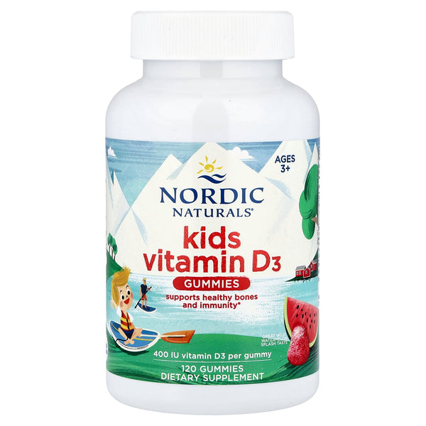 Nordic Naturals Kids Vitamin D3 Gummies 400 IU - Watermelon, 120 Count