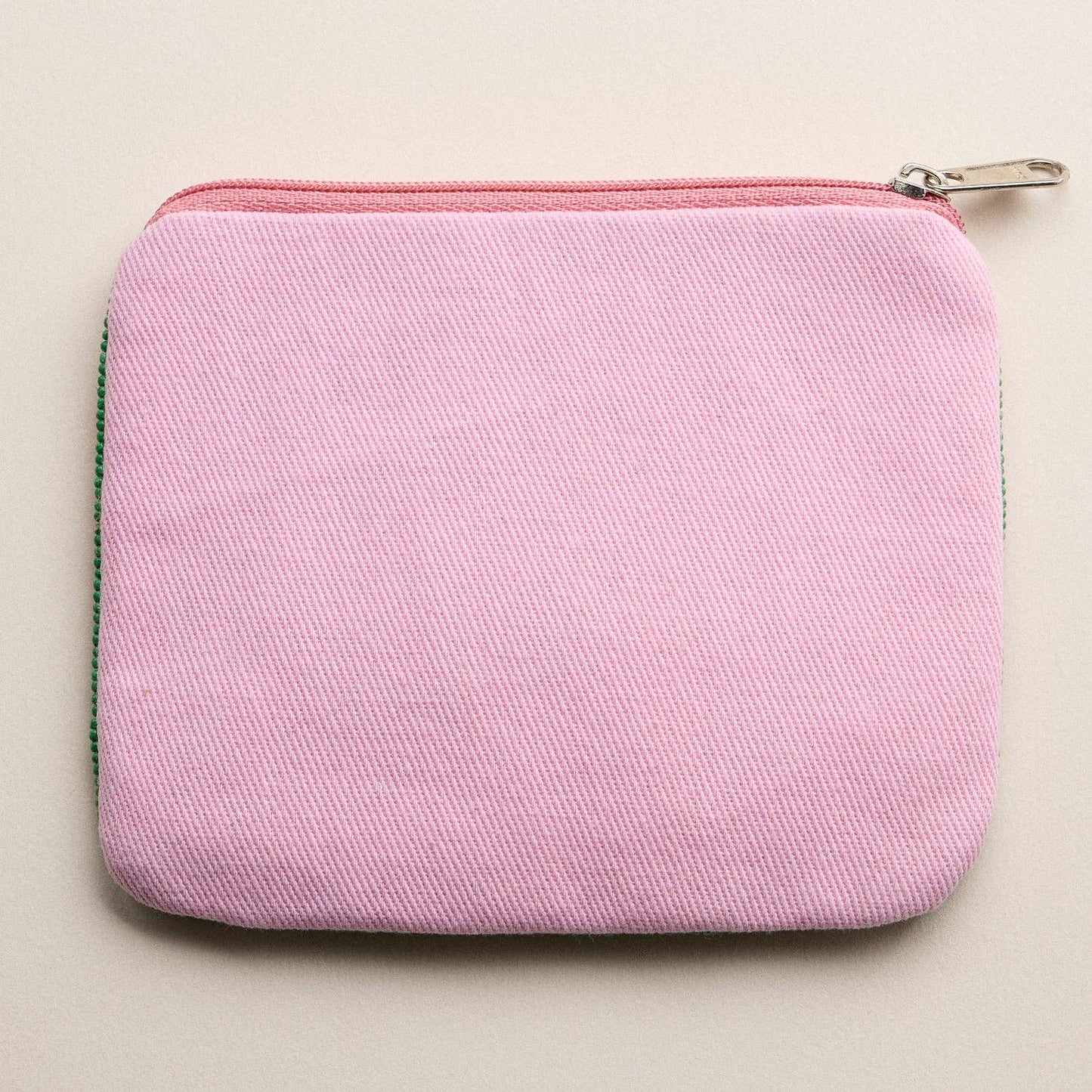 Beaded Sardine Tin Clutch | Pink Hand-Embroidered Sequin Zip Pouch: MT / ONE
