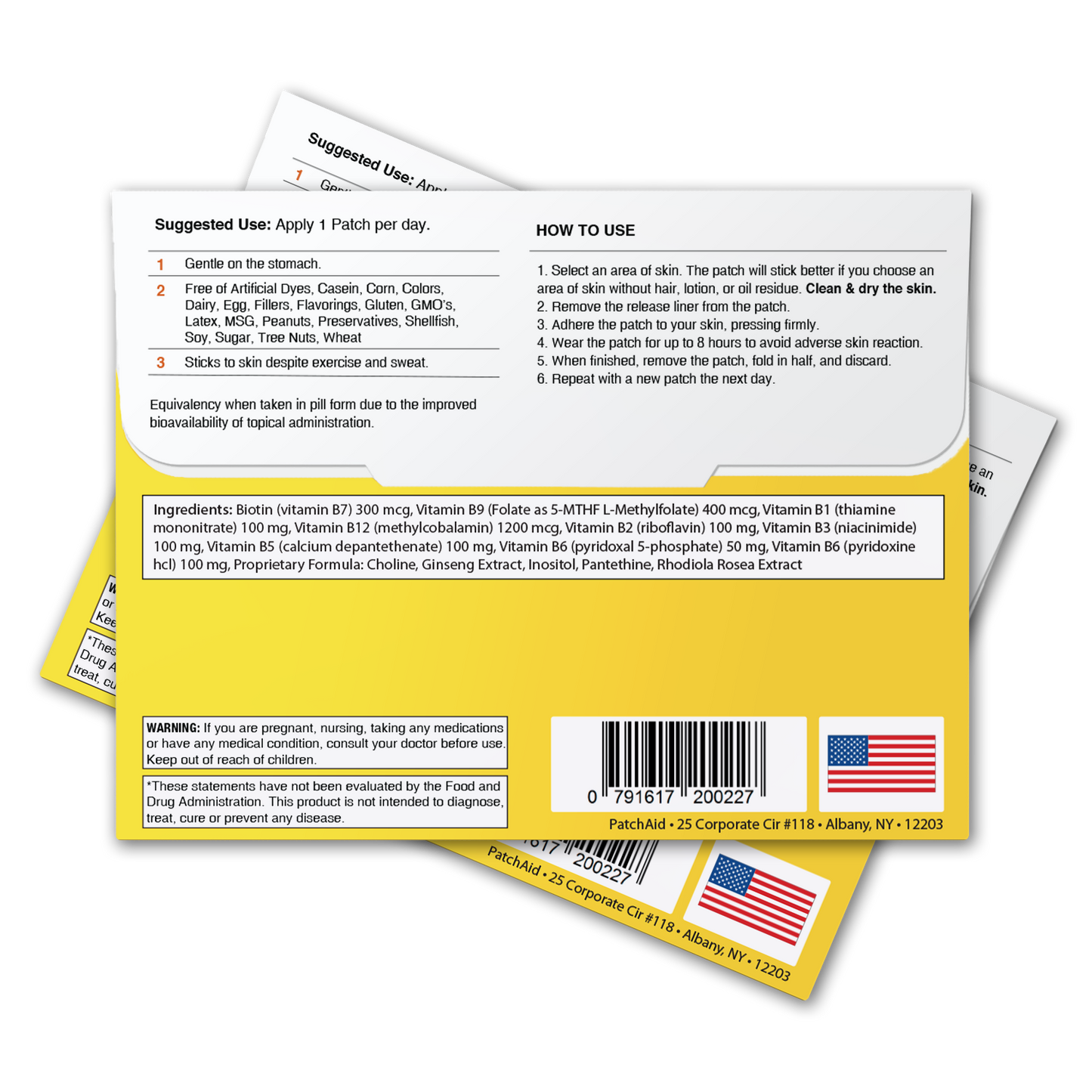 B12 Energy Plus Vitamin Patch - Energy & Mood Support: 1 pack-30 patches