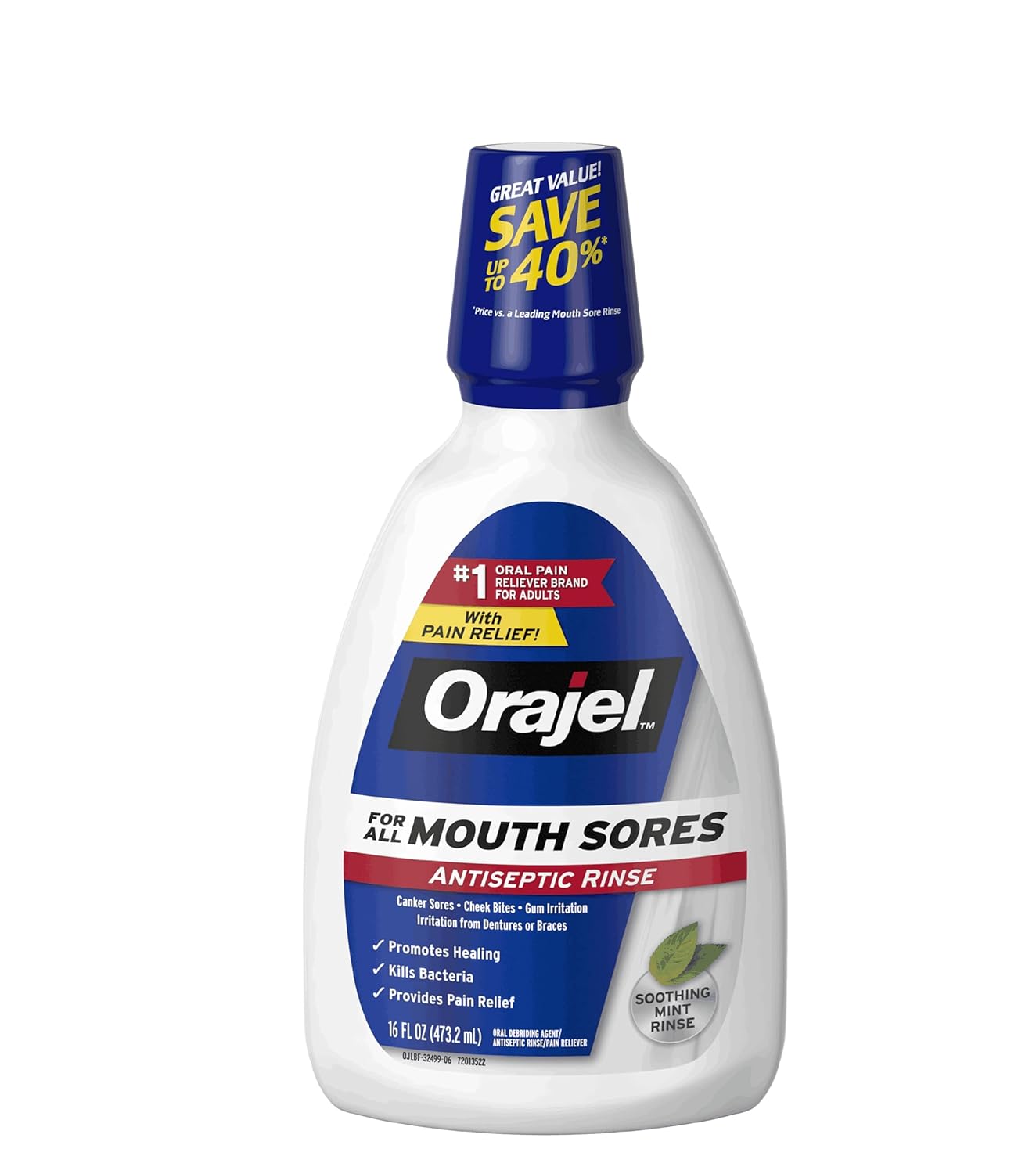 ORAJEL MOUTH SORE RINSE 16OZ