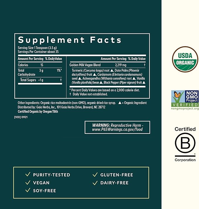 gaia Herbs Golden Milk