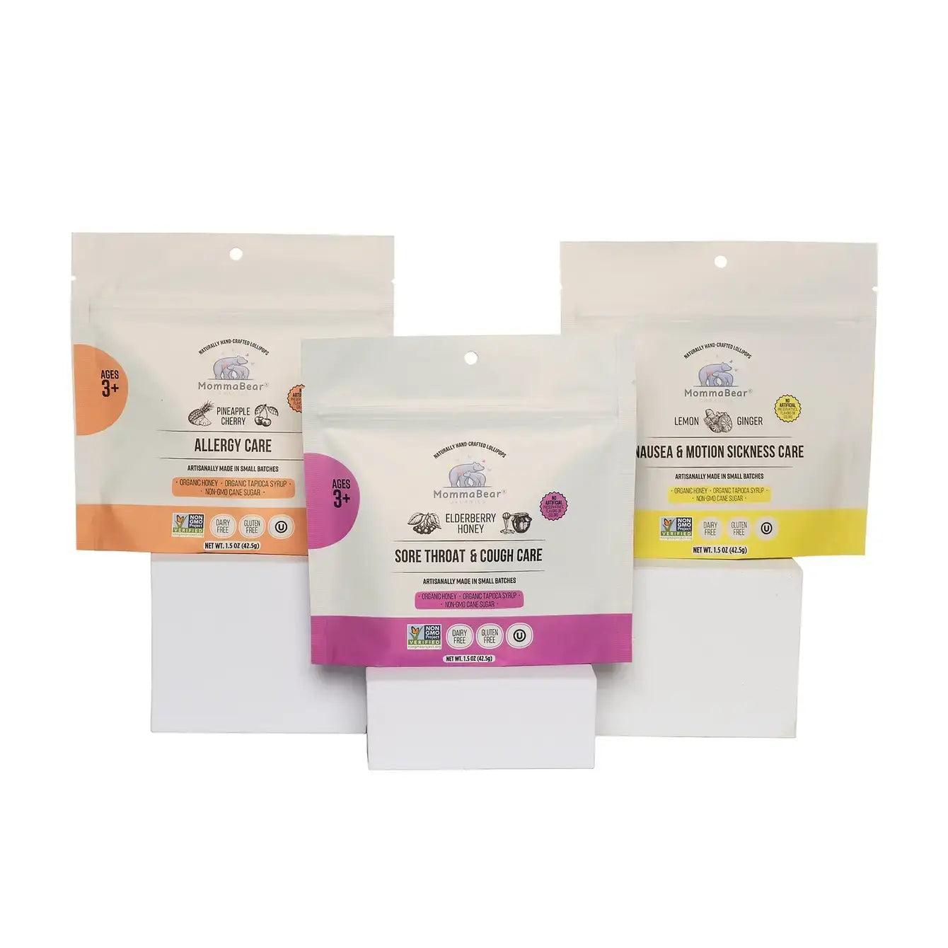 Sore Throat & Cough Aid Lollipops; Honey, Elderberry