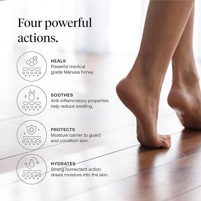 FIRST HONEY Advanced Foot Repair Cream for Dry, Cracked Skin, Ultra-Hydrating with New Zealand Manuka Honey, Fast Relief for Feet, Cracked Heel Treatment, Callus Remover