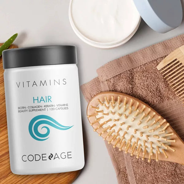 Codeage Hair Vitamins Biotin 10000 mcg Keratin Collagen Supplement Capsules - 120ct