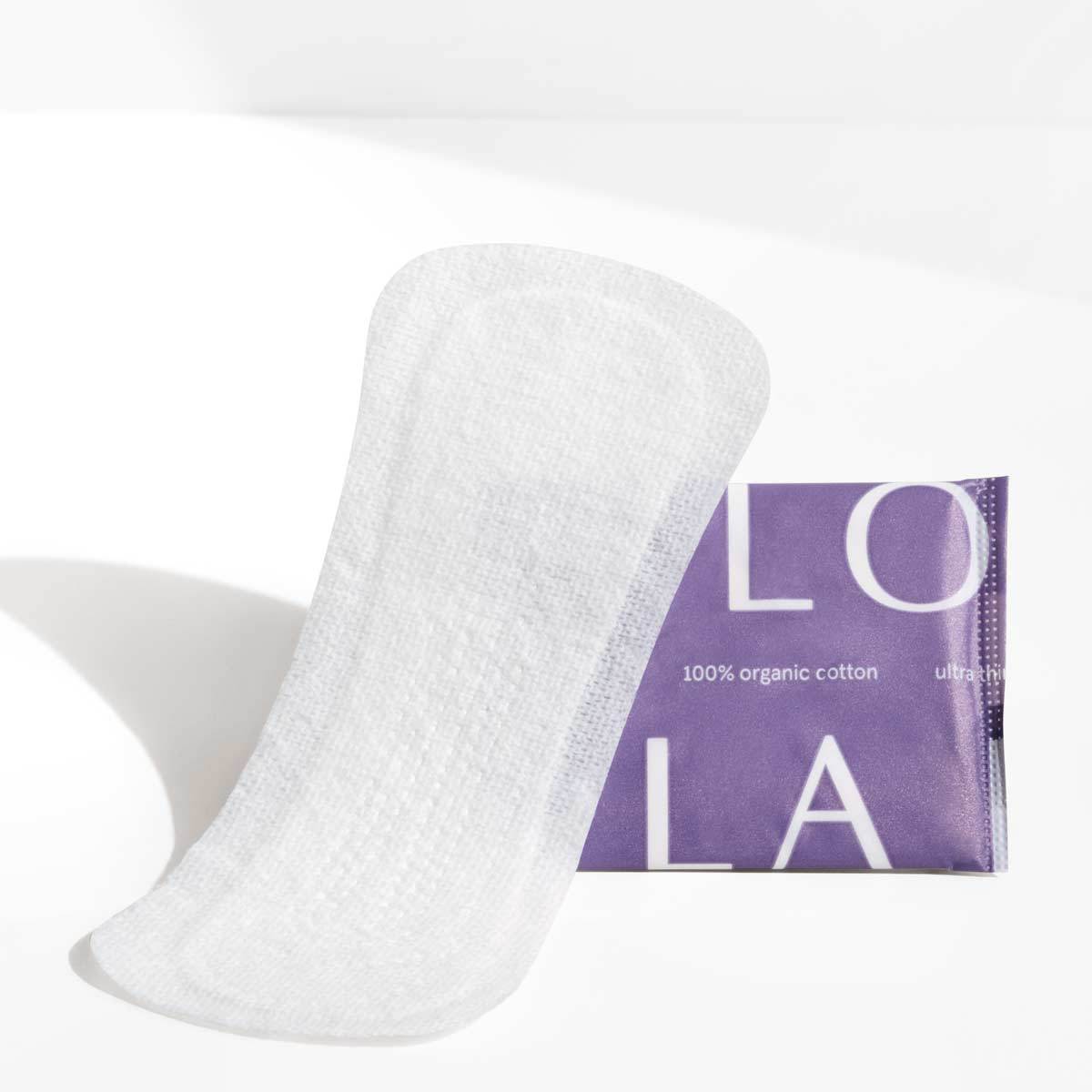 LOLA Ultra Thin Liners, 100% Organic Cotton, Light Absorbency, 36 Count