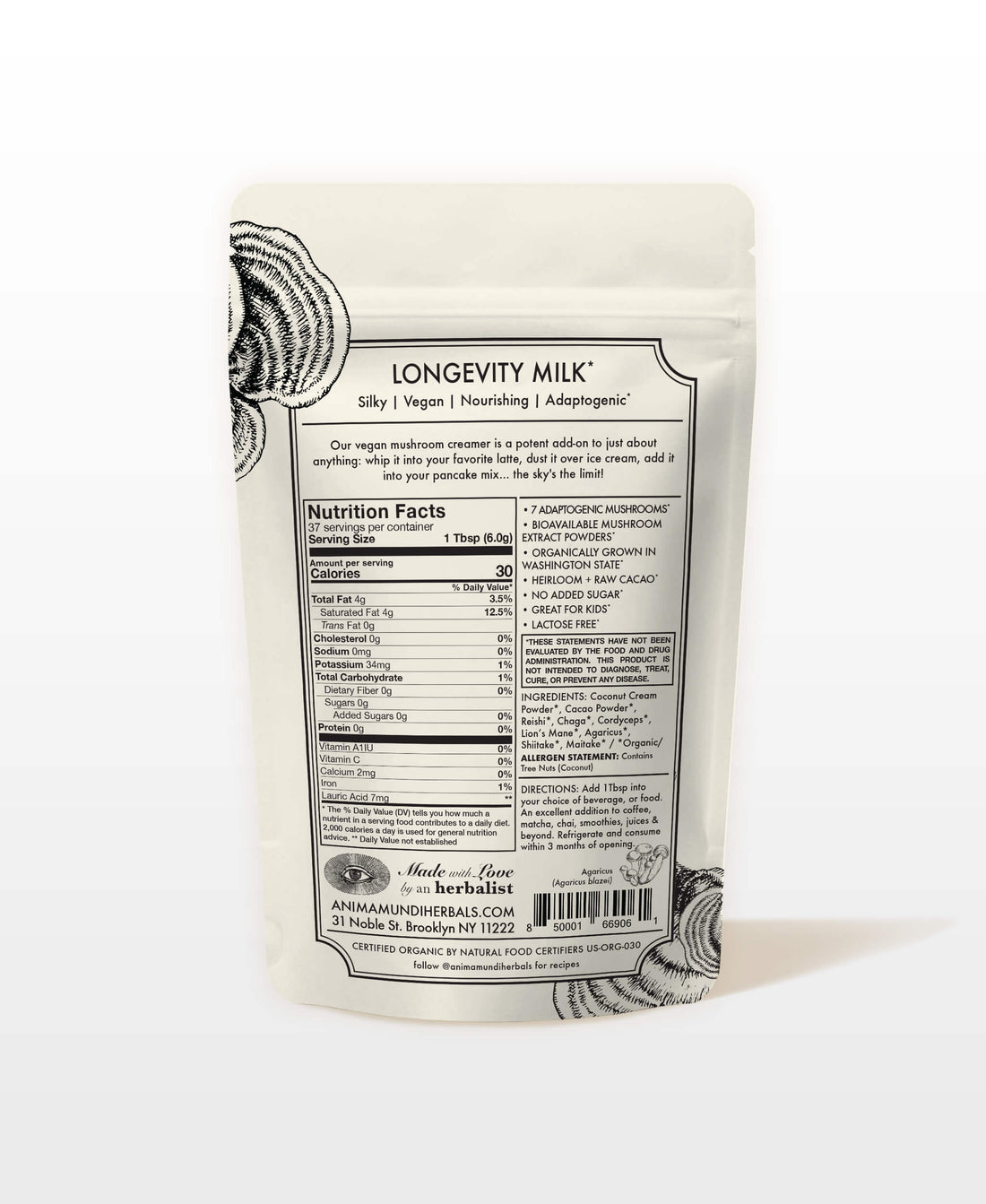Anima Mundi Apothecary Mushroom Mocha Milk 8oz
