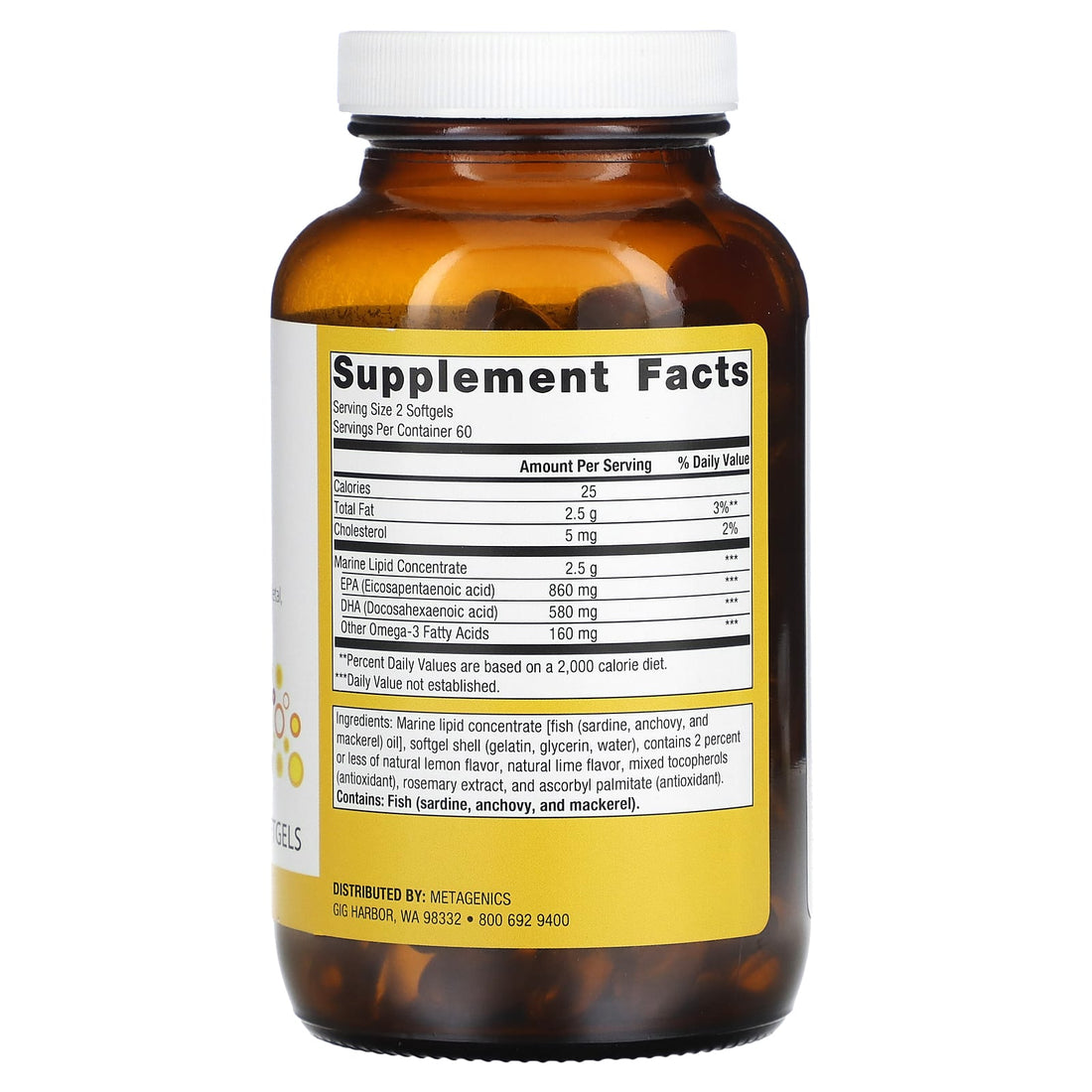 Metagenics Omegagenics Epa-Dha 720 Lemon, 120 Softgels