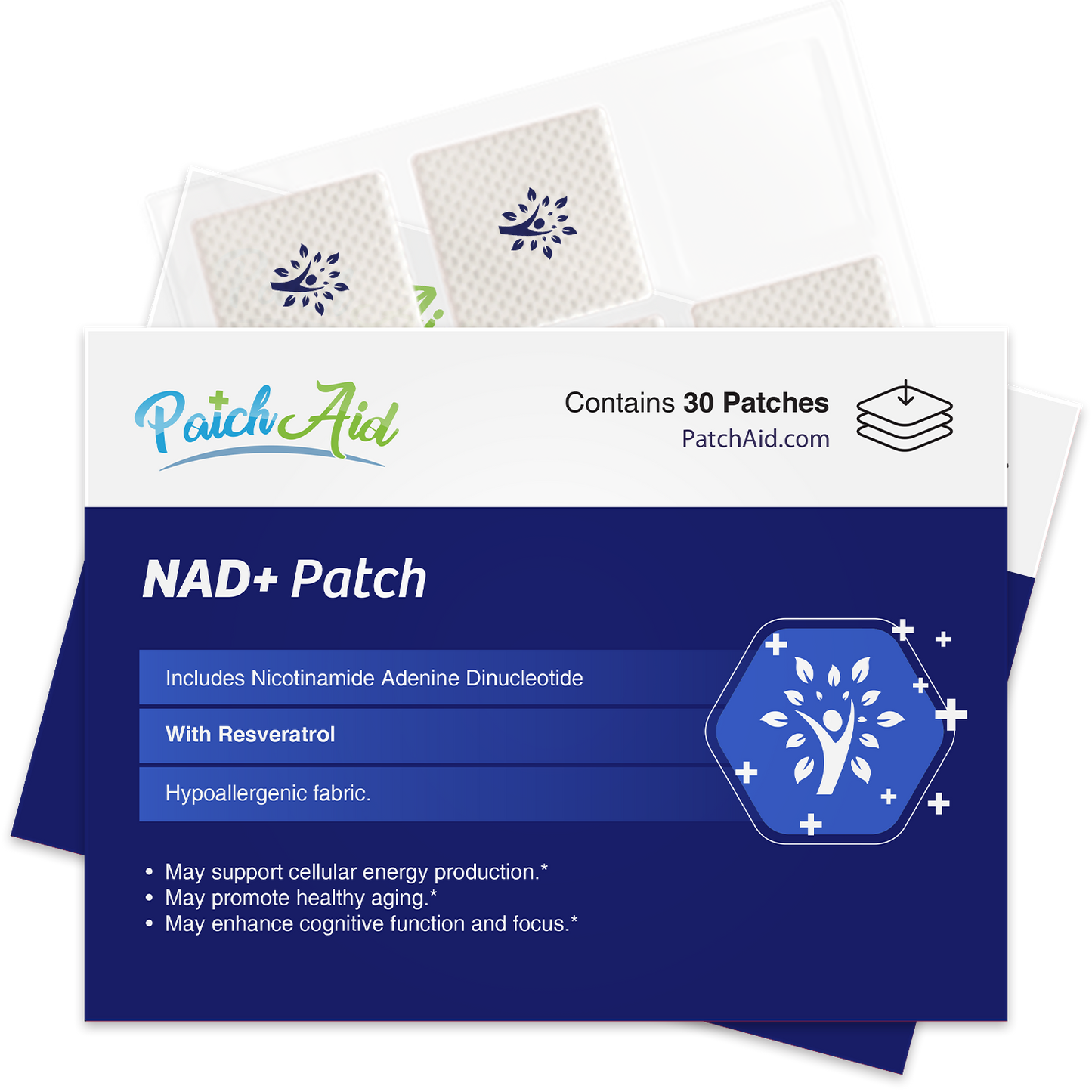 NAD+ Patch - Energy & Healthy Aging Support: 1 Pack-30 Patches