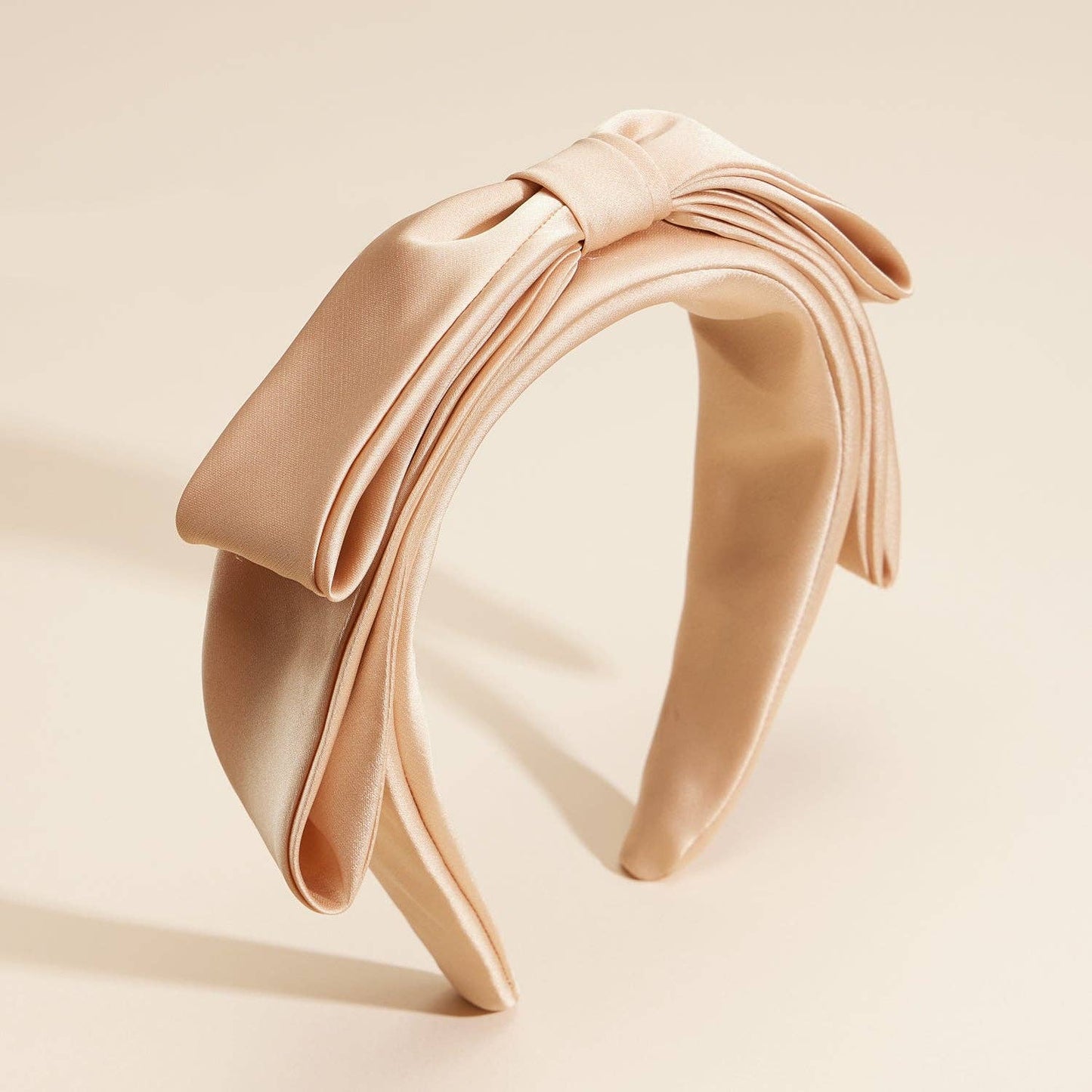 Simple Satin Bow Ribbon Headband: Mauve / One / 4EH87016