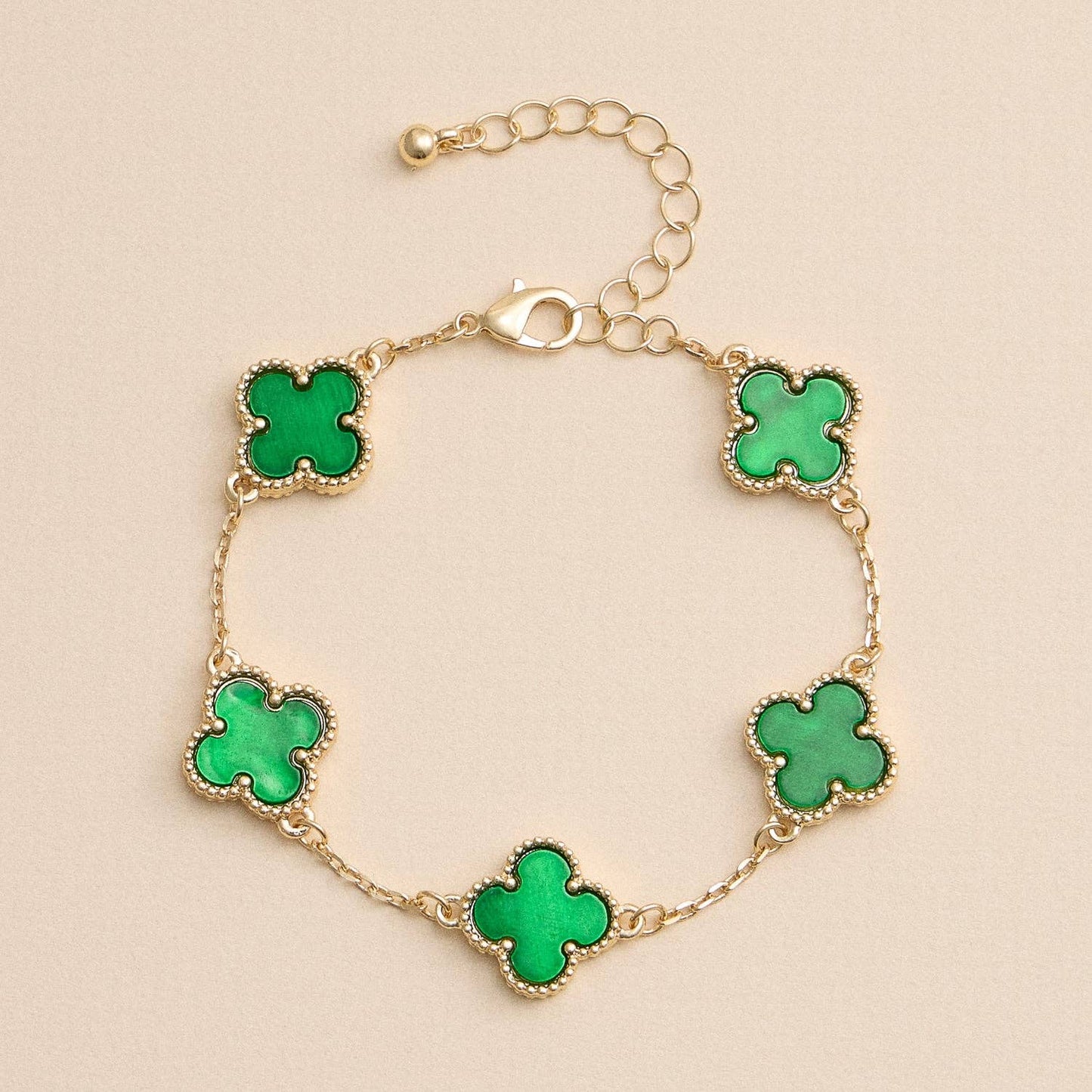 Colorful Shell Charm Bracelet with Gold Detailing: Black/White / One / 5SB21068