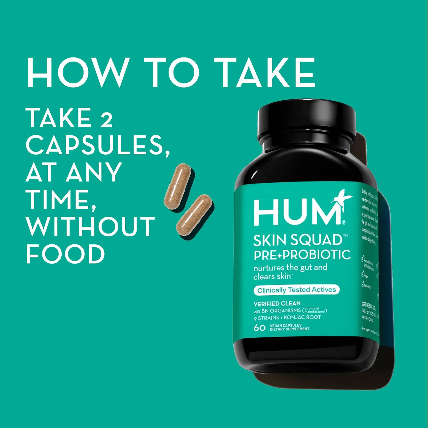 SKIN SQUAD PRE+PROBIOTIC CAPSULES FOR SKIN & GUT HEALTH