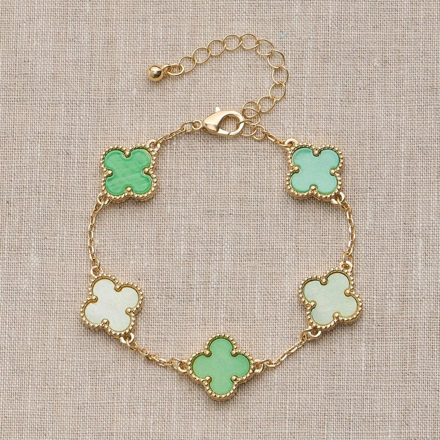 Colorful Shell Charm Bracelet with Gold Detailing: Multi Blue / One / 5SB21068
