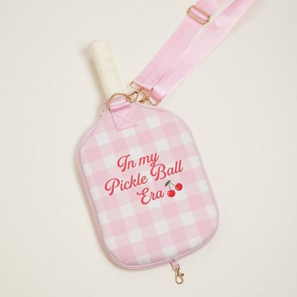 Checker-and-Cherry--Neoprene-Pickleball-Paddle-Bag: Pink / One / 5AG78024