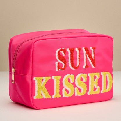 Nylon Beach Pouch with Fabric Letters: PK / ONE