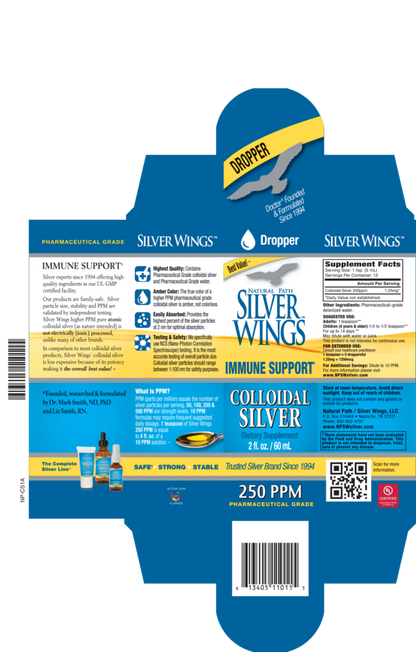 Silver Wings Colloidal Silver 250PPM Dropper