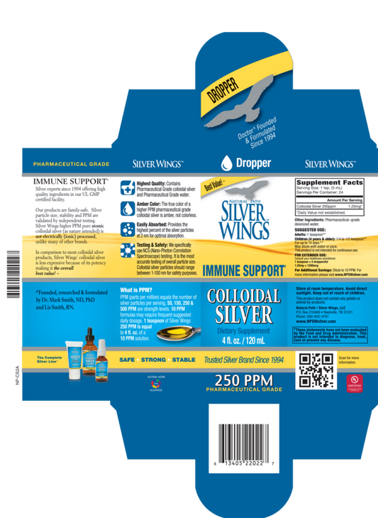 Silver Wings Colloidal Silver 250PPM Dropper
