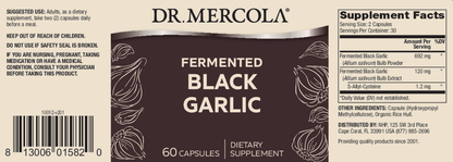 Dr. Mercola Fermented Black Garlic 60 Caps