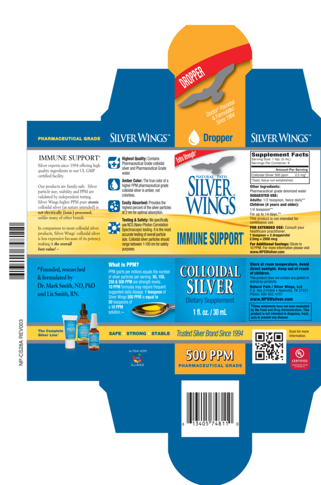 Silver Wings Colloidal Silver 500 PPM dropper 1 fl oz