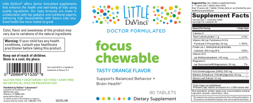 Little Davinci FOCUS CHEWABLE 90 Tabs