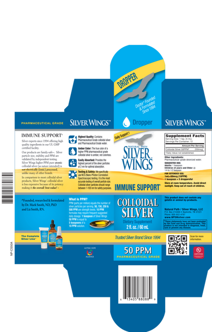 Silver Wings Colloidal Silver 50PPM Dropper