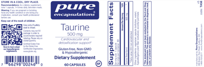 Pure Encapsulations Taurine 500mg