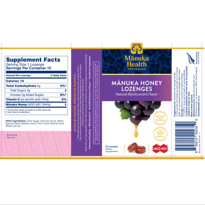 Manuka Honey Blackcurrent Lozenges