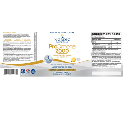 Nordic Naturals ProOmega® 2000, Softgels, Lemon