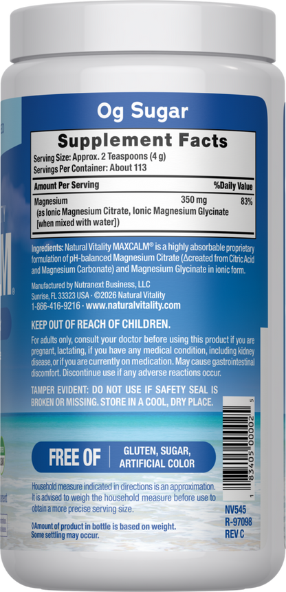 MAX CALM Magnesium Citrate + Glycinate Original