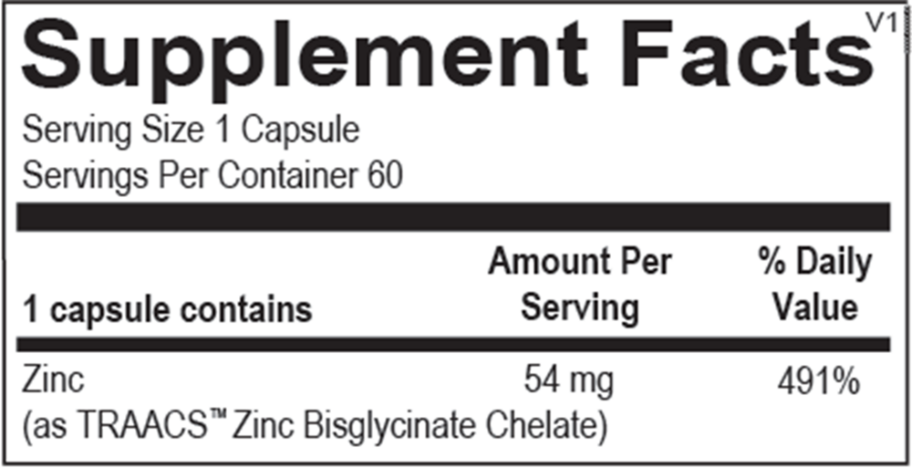 Ortho Molecular Reacted Zinc 54 mg