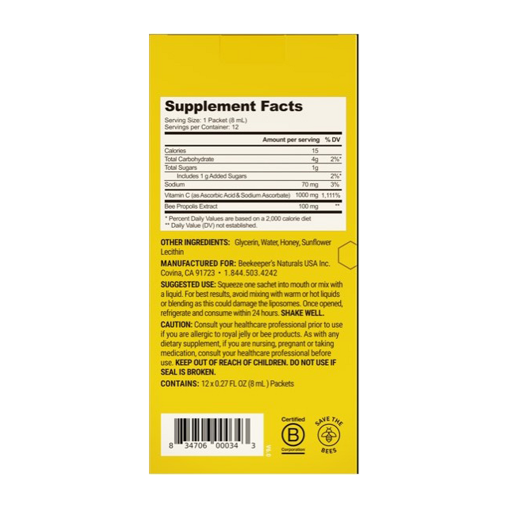Beekeeper's Naturals Liposomal Propolis + Vitamin C