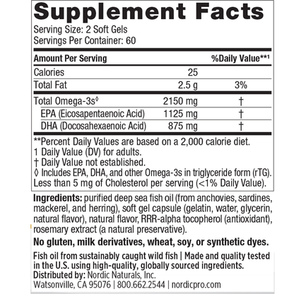 Nordic Naturals ProOmega® 2000, Softgels, Lemon