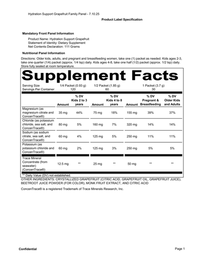 Hydration Support, Grapefruit